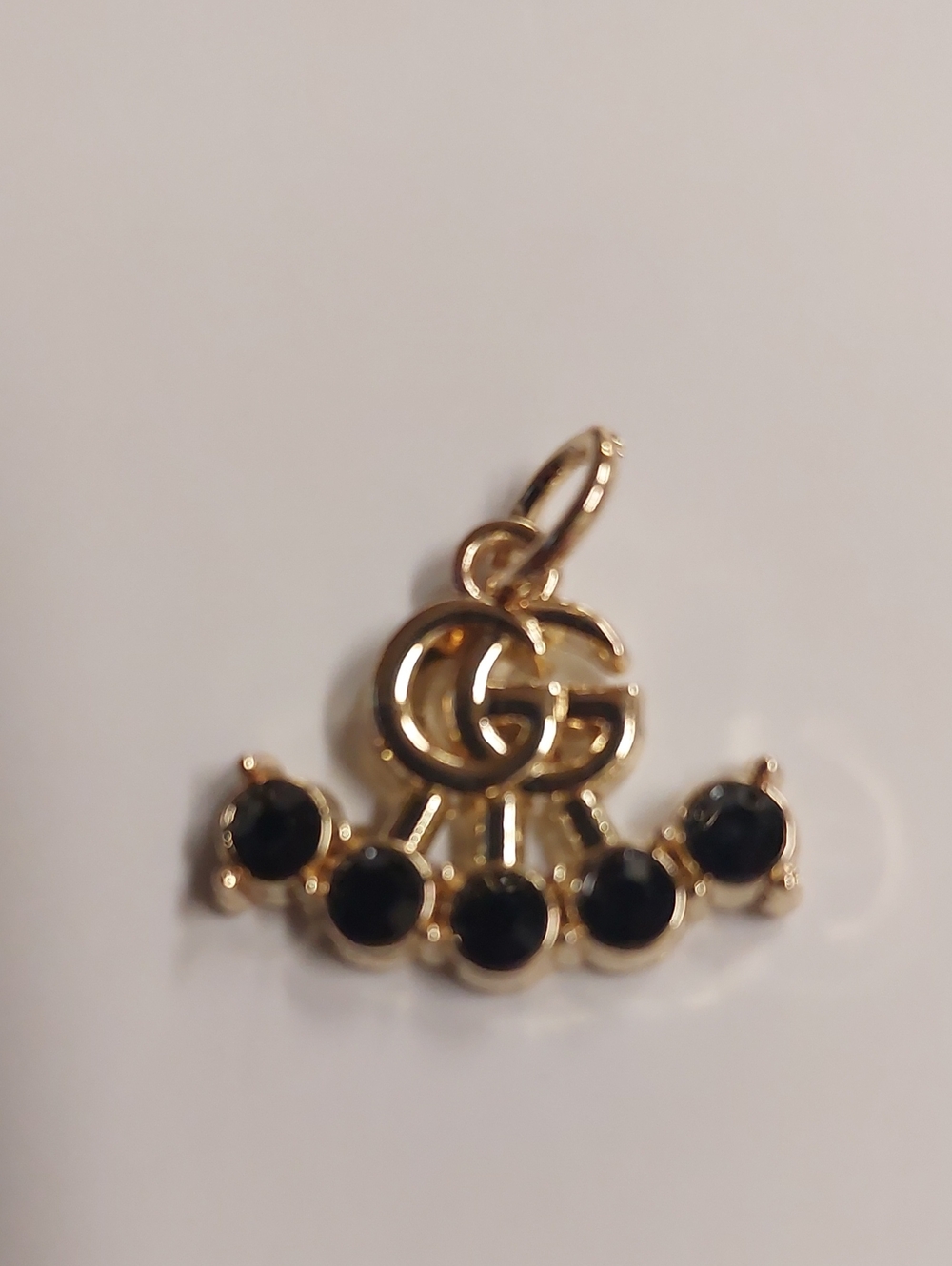 Gucci Gold & Black Crystal Pendant